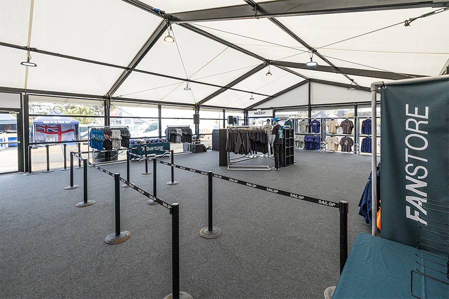 Avantgarde marquee structure for SailGP