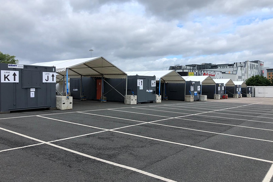 Drive through marquees for Covid-19 testing