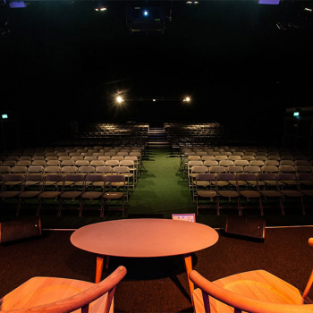 Hay festival winter weekend literature arts café marquee
