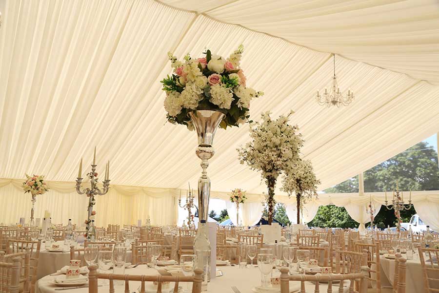 ceremony marquee stately home Hagley Hall Worcestershire