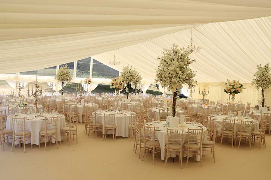 ceremony marquee stately home Hagley Hall Worcestershire