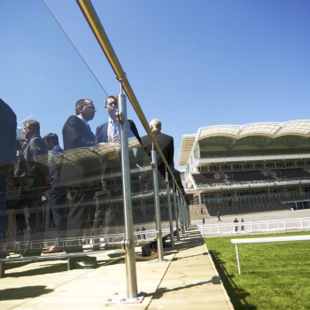A viewing platform was erected around the marquee so that attendees could appreciate the racecourse